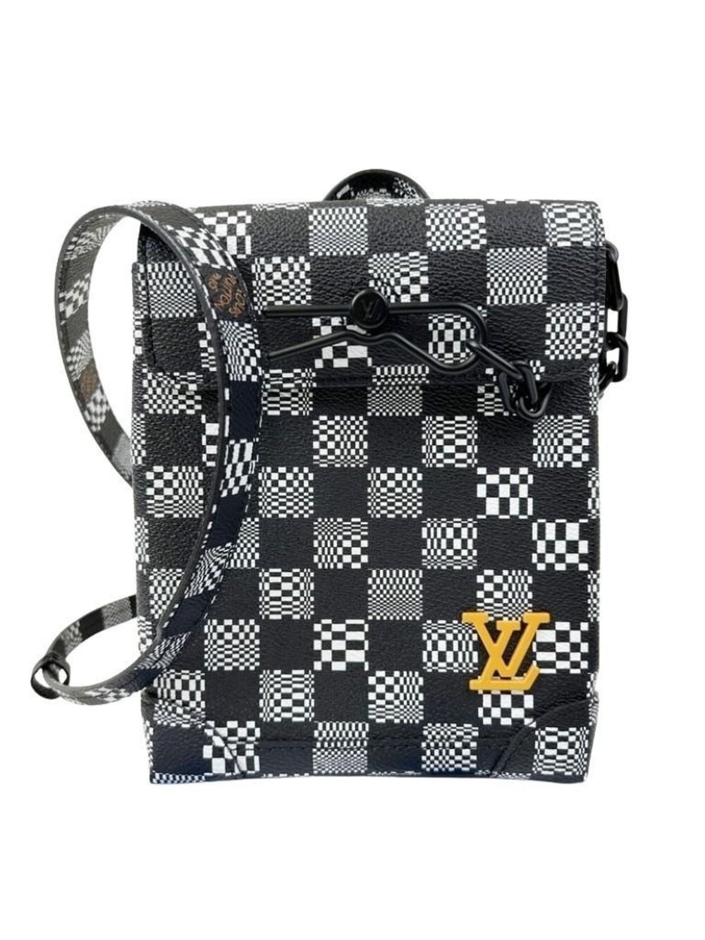 Louis Vuitton Shoulder Bag Steamer XS Black White Damier Distorted 2-Way